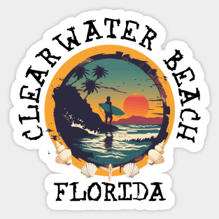 Clearwater Beach - Florida (with Black Lettering) Sticker